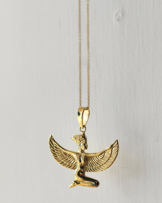 Golden goddess "Isida" necklace