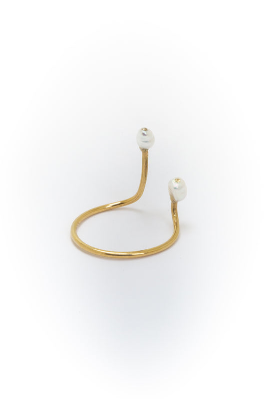 Asymmetric Rain drop Pearl ring